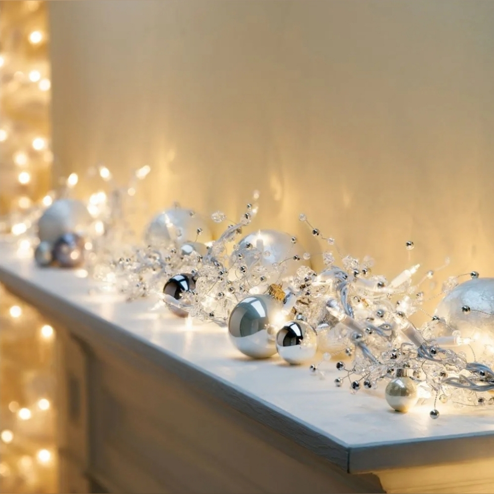 GE StayBright 100 LED Glitter Gem Garland Christmas, Wedding, Event Lights 9 Ft.